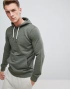 Esprit Hoodie In Khaki With Chunky Drawcord - Green
