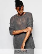 Unplugged Museum Lightweight Drapey Sweater - Charcoal