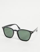 Madein. Classic Green Lens Sunglasses-black