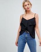 Asos Fuller Bust Cami With Ruffle Open Back - Black