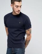 Farah Ethan Short Sleeve Raglan Sweater - Navy