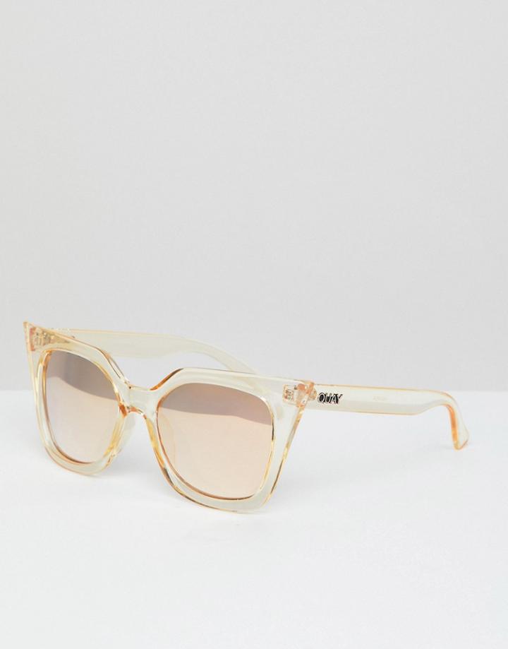 Quay Australia Harper Square Frame Sunglasses - Gold