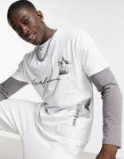 Asos Dark Future T-shirt In White With Multi Prints