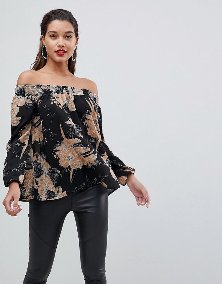 Ax Paris Floral Off The Shoulder Top - Multi