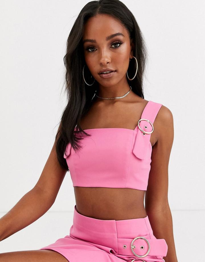 4th + Reckless Buckle Crop Top In Pink