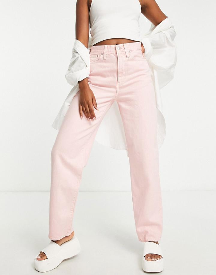 Madewell Straight Baggy Jeans In Pink