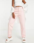Madewell Straight Baggy Jeans In Pink