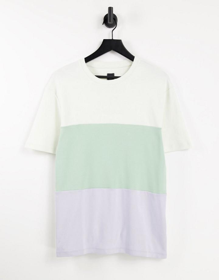 River Island Pastel Block T-shirt In White
