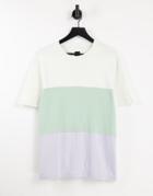 River Island Pastel Block T-shirt In White