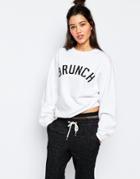 Private Party Brunch Oversized Sweatshirt - White