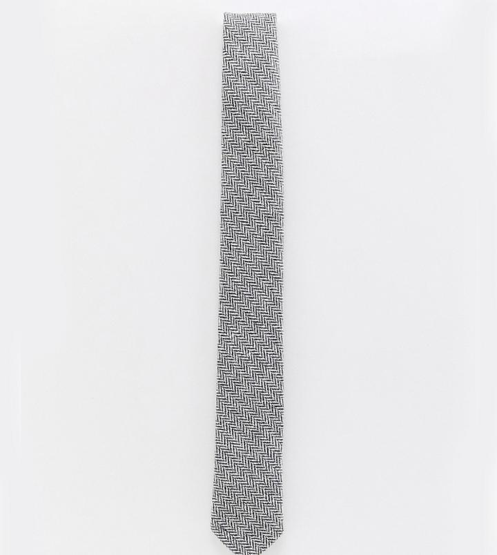 Heart & Dagger Tie In Gray Wool Mix - Gray