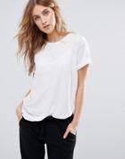 New Look Roll Sleeve Jersey Tee - White