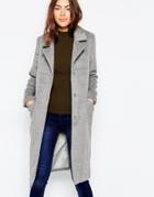 Brave Soul Double Breasted Fitted Coat - Gray