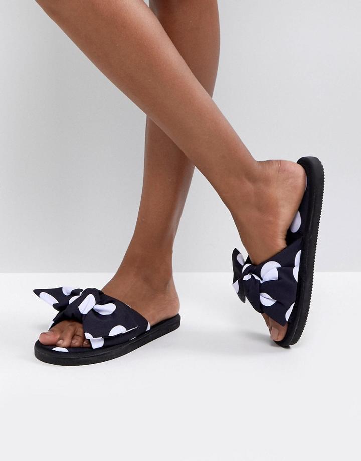 Asos Nene Knot Slider Slippers - Black
