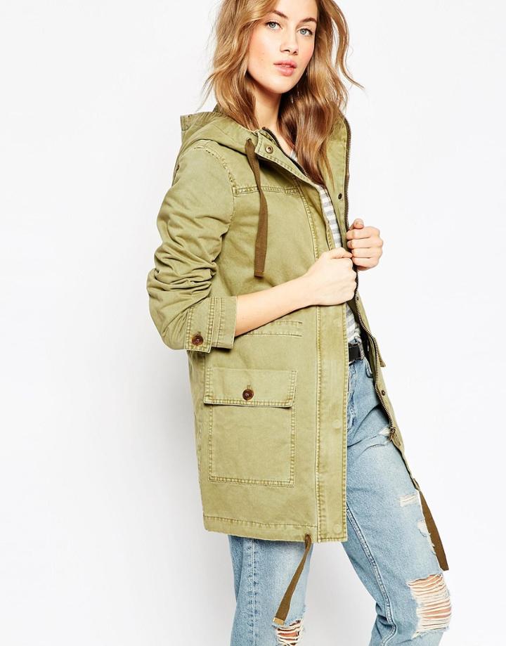 Asos Unlined Parka - Khaki