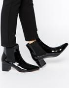 Truffle Collection Molly Point Chelsea Boots - Black Patent