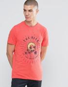 Celio Crew Neck T-shirt With Graphic Print - Red
