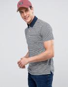 Abercrombie & Fitch Stripe Polo Slub Jersey Pocket In Navy - Navy
