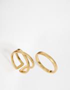 Pilgrim Gold Plated Three Row Ring - Gold Plated