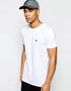Asos Longline T-shirt In White With Logo - White