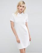Fred Perry Polo Dress With Gingham Sleeve - White