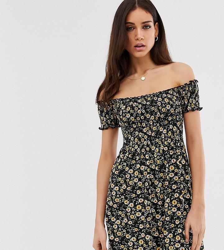 Stradivarius Simple Off-shoulder Dress In Black - Black