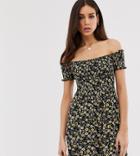 Stradivarius Simple Off-shoulder Dress In Black - Black