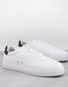Bershka Sneakers With Contrast Heel Tab In White