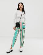 Asos Design Peg Pants In 70s Stripe-multi