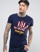 Wrangler Retro Print T-shirt Hand - Navy