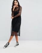 Only Tesla Lace Midi Dress - Black