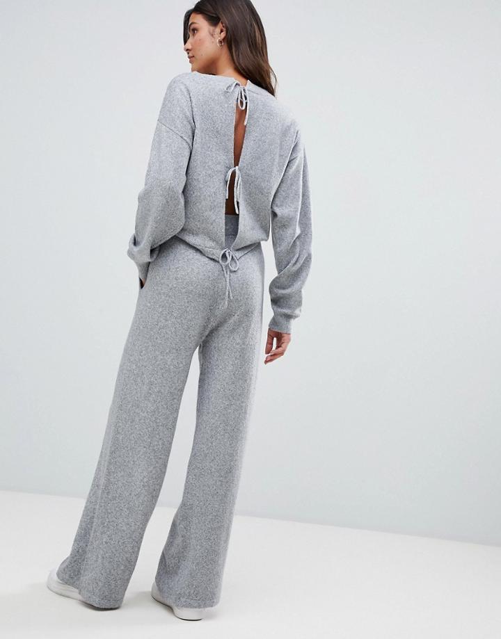 Micha Lounge Relaxed Jumpsuit With Cut Out Back Detail - Gray
