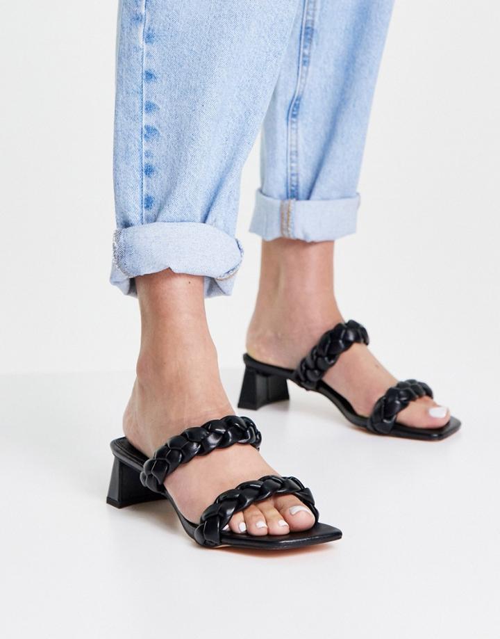 Topshop Dream Braided Mule In Black