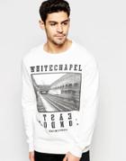 Selected Homme Sweatshirt With Whitechapel Print - White