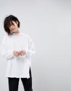 Asos Design Super Oversized Lightweight Sweatshirt In White - White