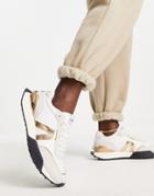 Lacoste L-spin Deluxe Gold Sneakers In White Leather