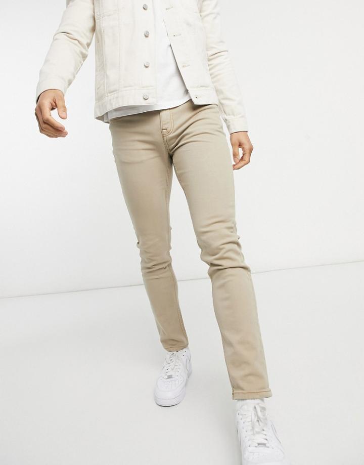 Asos Design Skinny Jeans In Stone-neutral