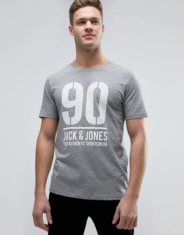 Jack & Jones Tech T-shirt With Triumph Logo - Gray
