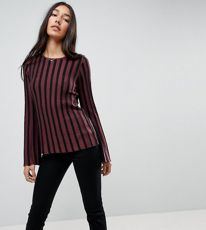 Y.a.s Tall Striped Knitted Top-red