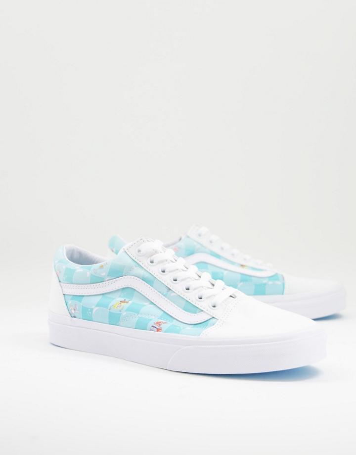 Vans X Spongebob Old Skool Bikini Bubble Sneakers In Blue-blues