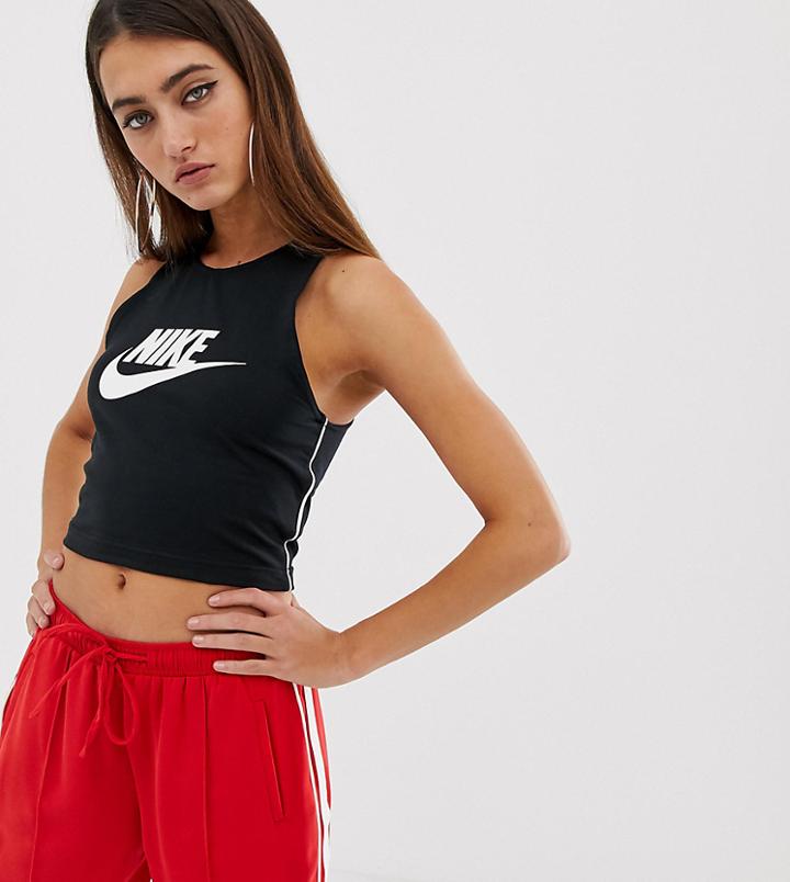Nike Black Fitted Crop Tank