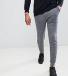 Asos Design Tall Skinny Joggers In Charcoal Nep - Gray