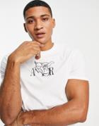 Asos Design T-shirt In White Organic Cotton With Cherub Print
