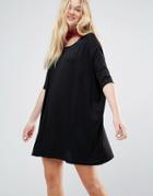 Monki Round Neck Oversize Dress - Black