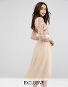 Needle & Thread Ditsy Scatter Tulle Midi Dress - Pink