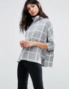Mango Check Print High Neck Smock Top - Multi
