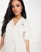 Nike Jordan Heritage Revere Collar Shirt In Sand-neutral