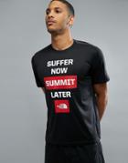 The North Face Mountain Athletics Reaxion Amp Running T-shirt Front Print In Black/white - Black