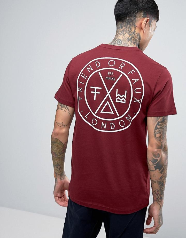 Friend Or Faux Tremer Back Print T-shirt - Red