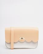 The Cambridge Satchel Company Leather Small Cloud Scallop Edge Bag - Peony Peach And Clay